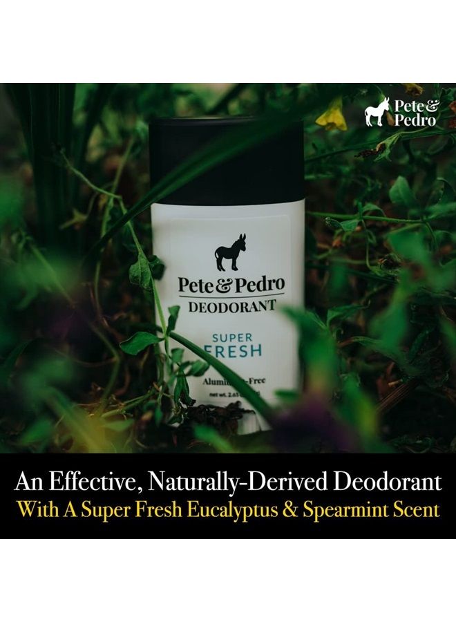 Pete & Pedro FRESH DEODORANT | Natural, Aluminum-Free Deodorant - Eucalyptus & Spearmint Scent For Men & Women | Odor-Control, Sweat Protection | Paraben Free, Vegan | As Seen On Shark Tank 2.65 oz. - Image 3