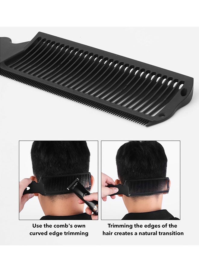 Barber Fade Comb for Men Haircut,Hair Cutting Tools, Anti-Static Heat Resistant Adjustable Curved Comb for Positioning Flat Top,For Home or Salon Professional Use (Black, Comb) - Image 3