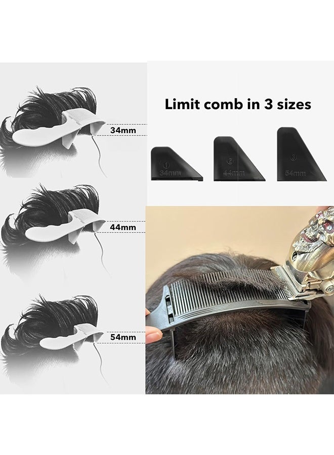 Barber Fade Comb for Men Haircut,Hair Cutting Tools, Anti-Static Heat Resistant Adjustable Curved Comb for Positioning Flat Top,For Home or Salon Professional Use (Black, Comb) - Image 4