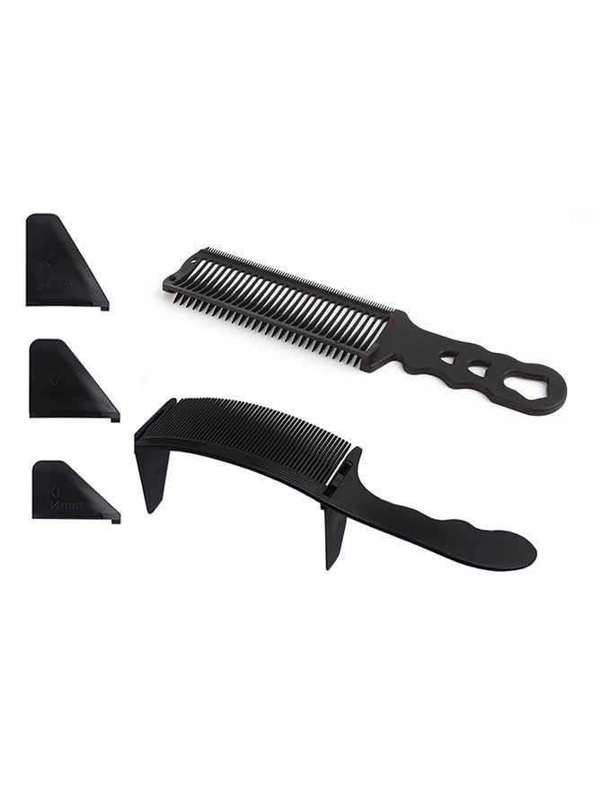 Barber Fade Comb for Men Haircut,Hair Cutting Tools, Anti-Static Heat Resistant Adjustable Curved Comb for Positioning Flat Top,For Home or Salon Professional Use (Black, Comb) - Image 1