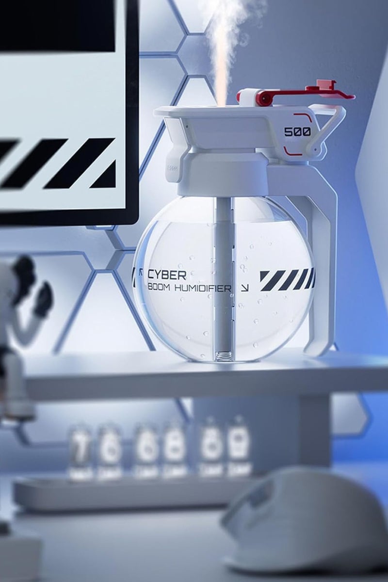 DIGI CORE Humidifiers For Bedroom 500ML, Car Diffuser 3W Power, Up To 8H Working Time, 1100mAh Battery, Dual Mist Modes, Quick Humidification, Air Humidifier Breathing Light, Aroma Diffuser Nano Fine Mist, Essential Oil Diffuser Type-C Charging Port Diffusers For Home White - Image 5