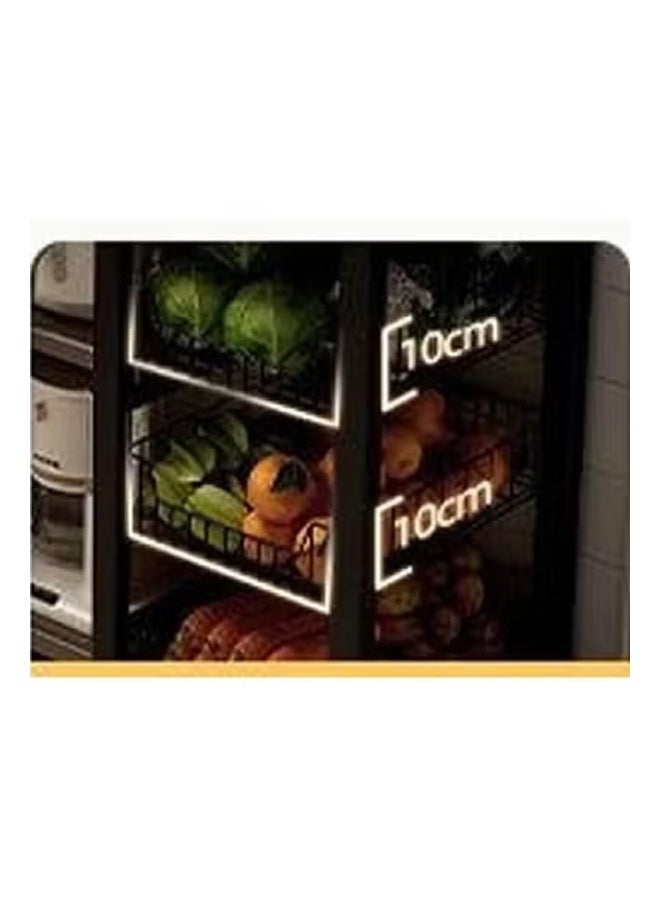 keke Kitchen Rack Multifunctional Vegetable Basket Vegetable Cutting Table Microwave Pot Organiser Sideboard Walnut Brown 120*35*100cm - Image 4