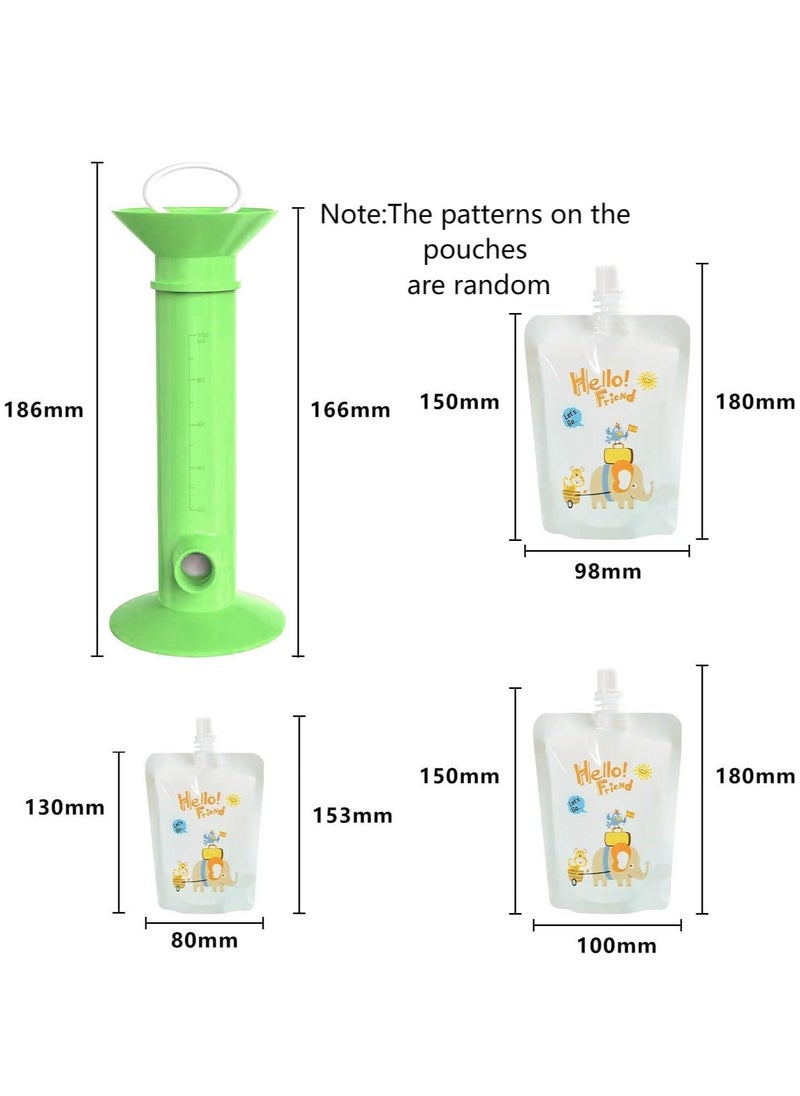 Bebiland Baby Food Maker with 9 Pcs Reusable Pouches for Toddlers Baby, Reusable Baby Food Pouches Filler Kit, for Storaging Applesauce Yogurt Smoothie Puree  - Image 2