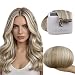 RUNATURE Sew in Hair Extensions Real Human Hair, 18 Inch 100g #8P60 Blonde Highlights, Weft Hair Extensions Blonde Wefts, Straight Silky Remy Hair for Women, Softness Texture, Easy to Maintain - Image 2