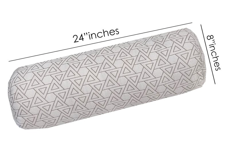 VG Mattress - Organic Kapok/Silk Cotton/Ilavam Panju/Semal White Round Bolster Pillow Yoga Multi Purpose Size 24" x 8" Inches (Pack of 4) - Image 3