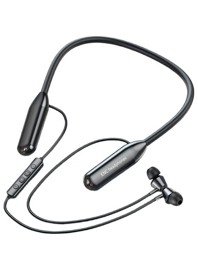 Orange [High Battery] Bluetooth Earphones, Neckband Style, Noise-Cancelling, Sound Isolation, High-Definition Audio Quality, Long Battery Life, In-Ear Design, Suitable For Apple, Huawei, Oppo, Xiaomi, Vivo, Black - Image 3