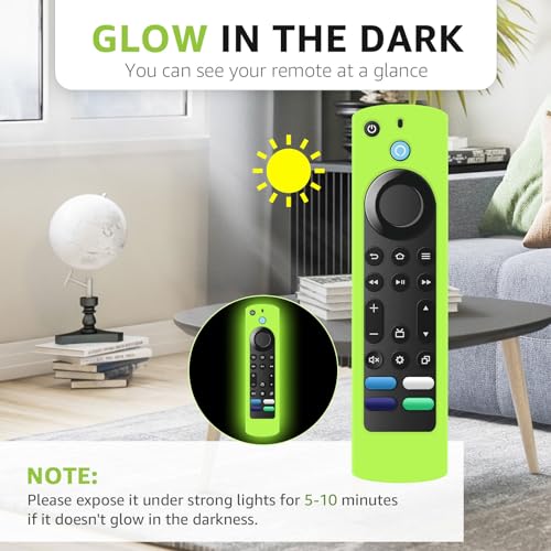 SOTATOO 2 Pack Remote Covers Replacement Compatible with Toshiba and Insignia Fire TV Remote, Silicone Sleeve Case Glow in Dark for CTRC1US21 NS-RCFNA-21 Remote Cover (Glow Blue& Glow Green) - Image 3