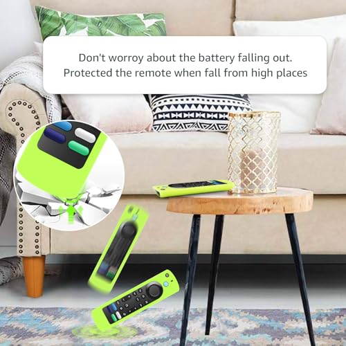 SOTATOO 2 Pack Remote Covers Replacement Compatible with Toshiba and Insignia Fire TV Remote, Silicone Sleeve Case Glow in Dark for CTRC1US21 NS-RCFNA-21 Remote Cover (Glow Blue& Glow Green) - Image 5