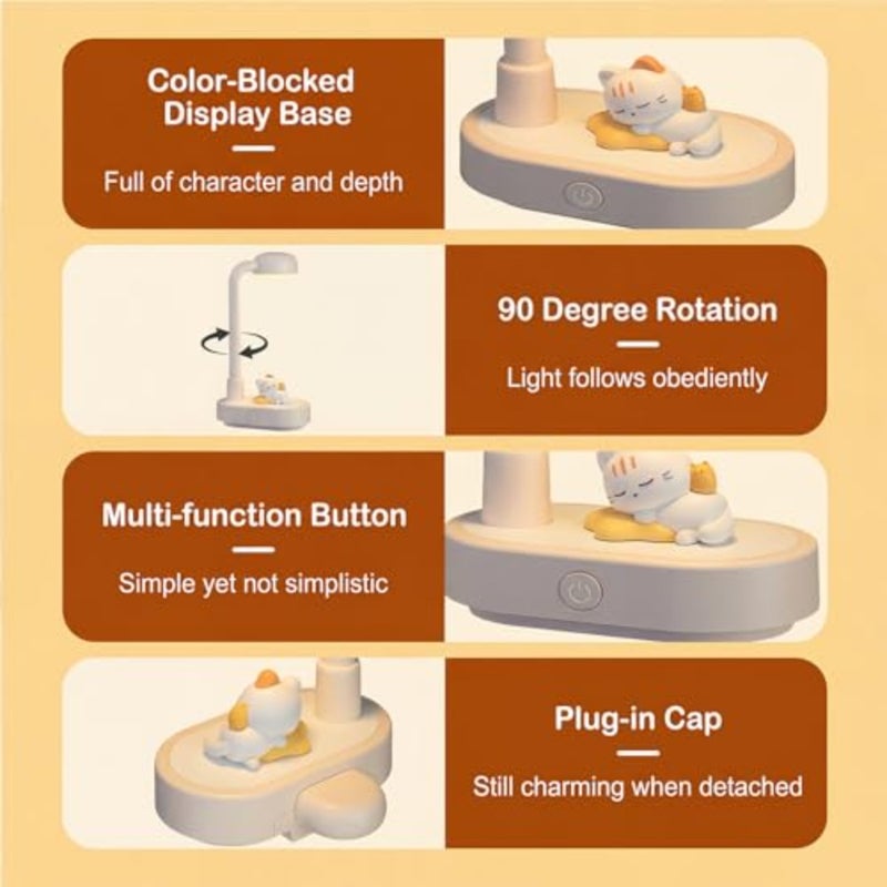 Decorative Night Lights Plug into Wall, Cute Cartoon Cat Night Light with On/Off Switch, 3-Color Dimmable Brightness, Home Decor Birthday Gift for,Ideal for Bedroom, Bathroom, Kitchen, Hallway - Image 5