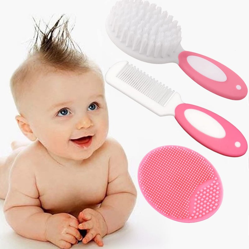 MR LION Baby Hair Brush, Cradle Cap Brush, Baby Hair Comb, Baby Hair Brush and Comb Set for Newborns & Toddlers, Baby Brush Soft Bristles, Ideal for Cradle Cap, Perfect Baby Registry Gift (Pink) - Image 5