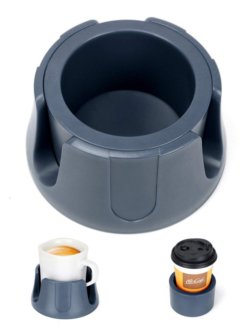 AntiSpill Cup Holder Drink Coaster with AntiSlip Mat Fits Drink for Home Office Outdoors Grey