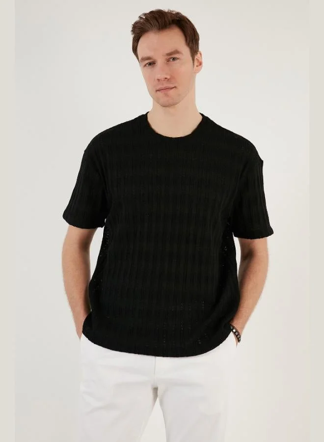 Buratti  Buratti Cotton Blend Crew Neck Regular Fit T Shirt Men's T SHIRT CF24S218001 for Men | Best Price UAE