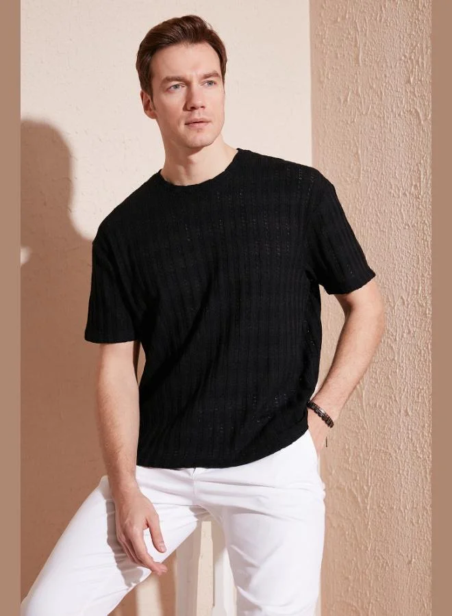 Buratti  Buratti Cotton Blend Crew Neck Regular Fit T Shirt Men's T SHIRT CF24S218001 for Men | Best Price UAE