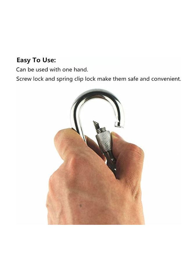 كانجرو زوج من حلقات خطاف ربط زنبركي مقاوم للصدأ استانلس ستيل مع قفل تأمين للسلامة من كانجرو - Image 3