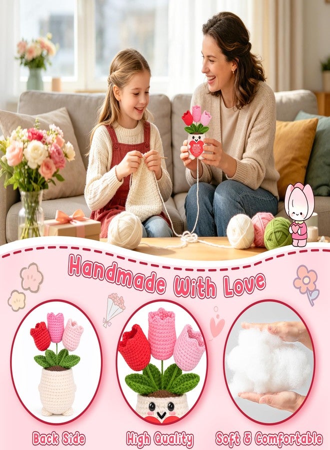 BdayPtion Mothers Day Mom Gifts from Daughter Mothers Day Plants Gifts for Bonus Best Ever Step Mom from Daughter in Law Thank You Appreciation Gift for Mama Mommy Birthday Gift Handmade Crochet Tulip Keepsake - Image 2