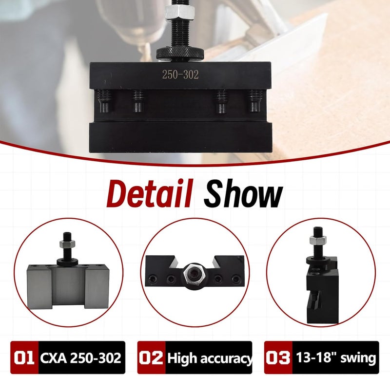 findmall CXA 250-302 Quick Change Boring Turning Facing Holder Steel CNC Tool Holder Fit for Tool Post 250-333 and 250-300 - Image 5