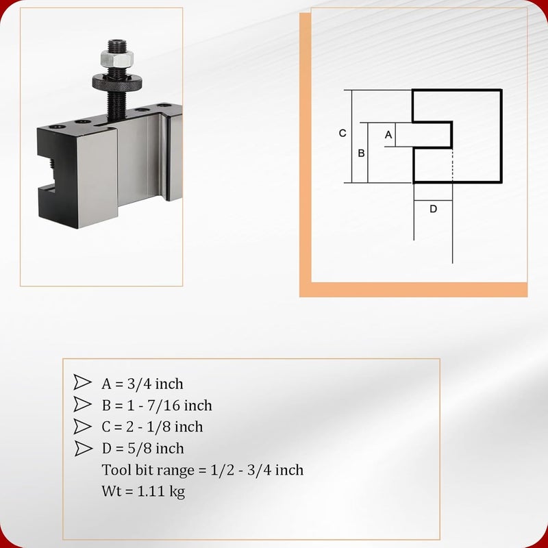 findmall CXA 250-302 Quick Change Boring Turning Facing Holder Steel CNC Tool Holder Fit for Tool Post 250-333 and 250-300 - Image 2