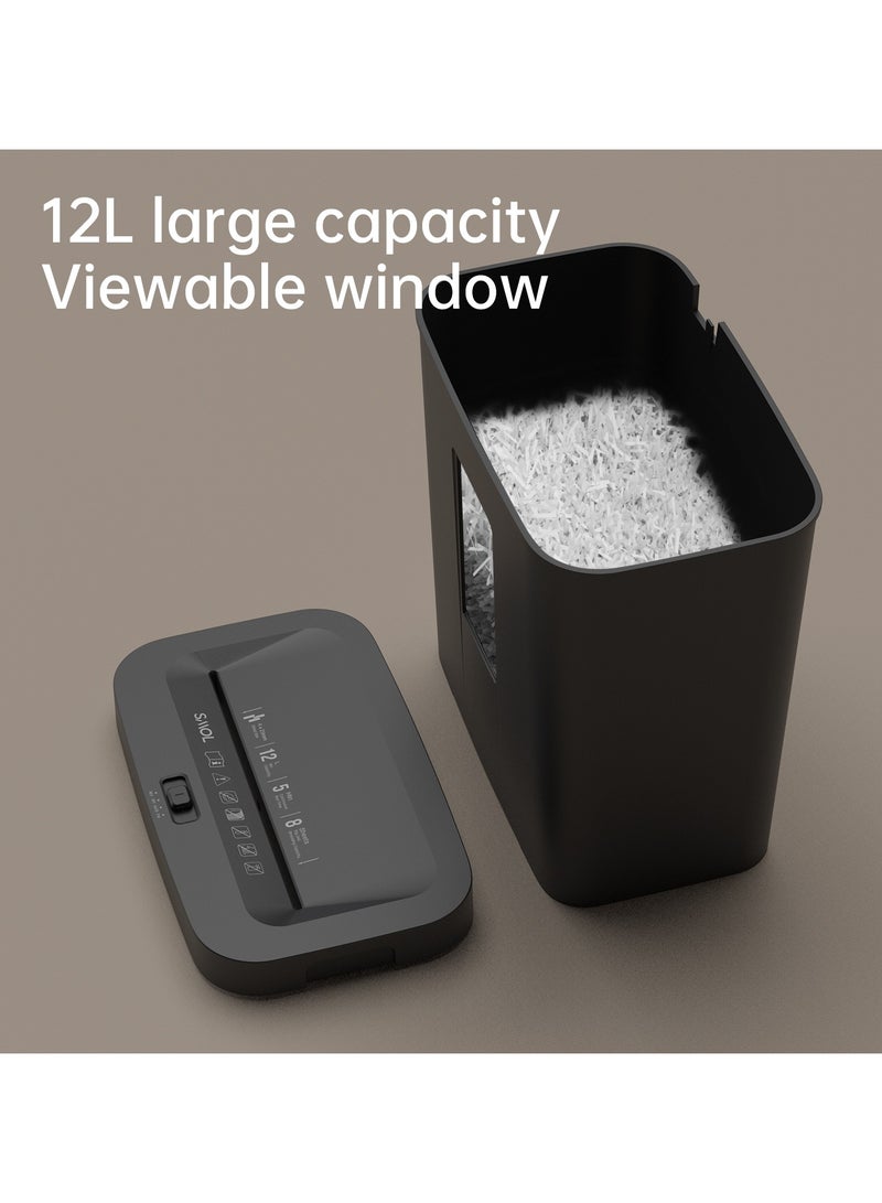 ديلي آلة تمزيق ورق ET022 تمزق حتى 10 أوراق، بسعة 12 لتر، بحجم تمزيق 4×40 ملم، باللون الأسود – مثالية للاستخدام المكتبي - Image 4