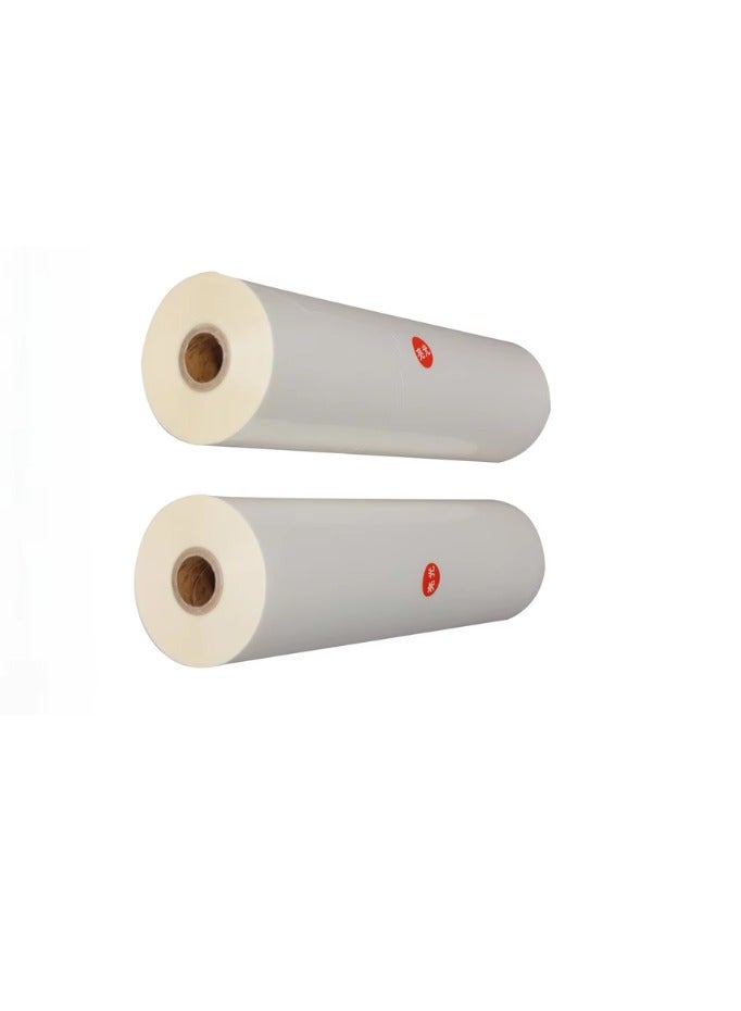 Kalon Laminating Matt Film Rolls, 12.6in x 656ft BOPP Matt Film for Hot Roll Laminator,Hot Laminating Film for Paper and Photo Laminating BOPP  1 Inch Core, 25mic, 2 Rolls - Image 1