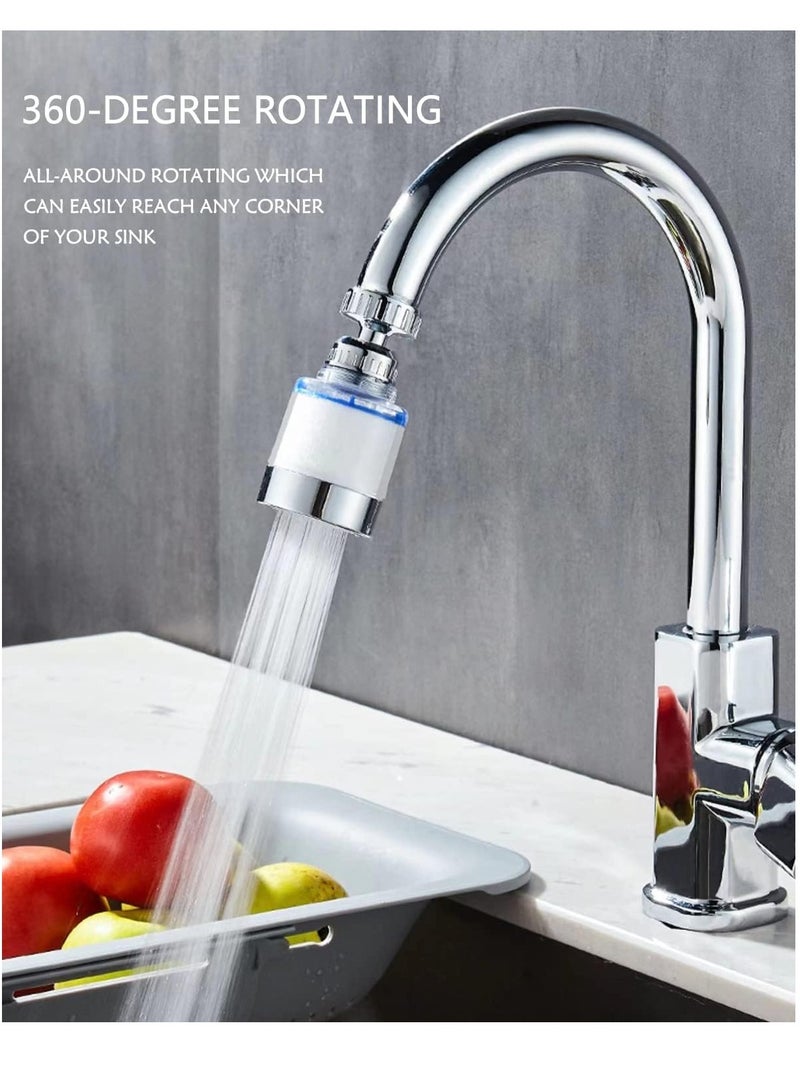 MIXDE Faucet Mount Filter with Extension Tube,Tap Water Purifier,Remove Chlorine Heavy Metal Hard Water Softener Water Faucet Filter for Sink Kitchen Bathroom+10 Filter Elements+Universal Adapter - Image 5