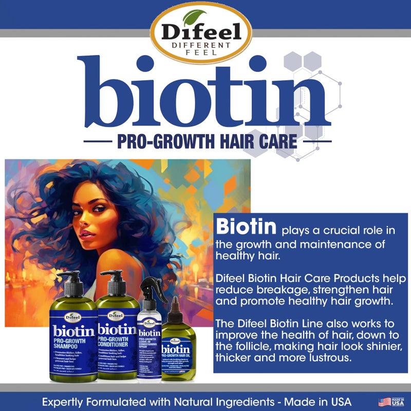 Difeel Biotin Progrowth Premium Hair Oil 8 oz. - Image 3