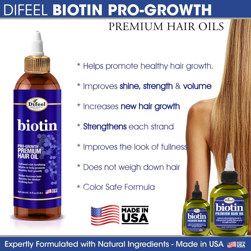 Difeel Biotin Progrowth Premium Hair Oil 8 oz. - Image 4