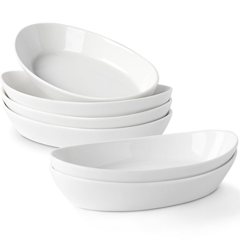 Au Gratin Baking Dishes for Oven Safe Porcelain Mini Casserole Dish 6pc Set 10oz Individual Gratin Dishes Set Ceramic Small Baking Dish for Single Serving Banana Split Bowls 76x44in