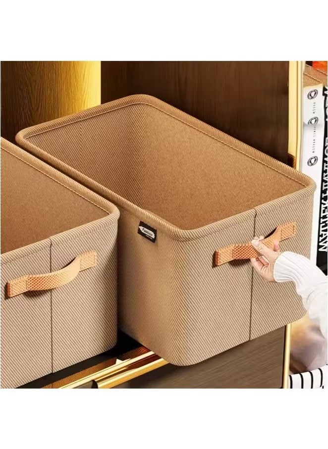 ماركة غير محددة حقيبة تخزين الملابس، صندوق تخزين الملابس، منظم صناديق التخزين، صندوق تخزين الخزانة، منظم ملابس خزانة الملابس، صناديق تخزين قماشية للتنظيم، صندوق تخزين ملابس قابل للطي، منظم تخزين خزانة قابل للطي، منظم صناديق تخزين بمقبض، منظم رفوف الخزانة والتخزين، صندوق تنظيم معزز قابل للتكديس بسعة كبيرة (كاكي)  - Image 4