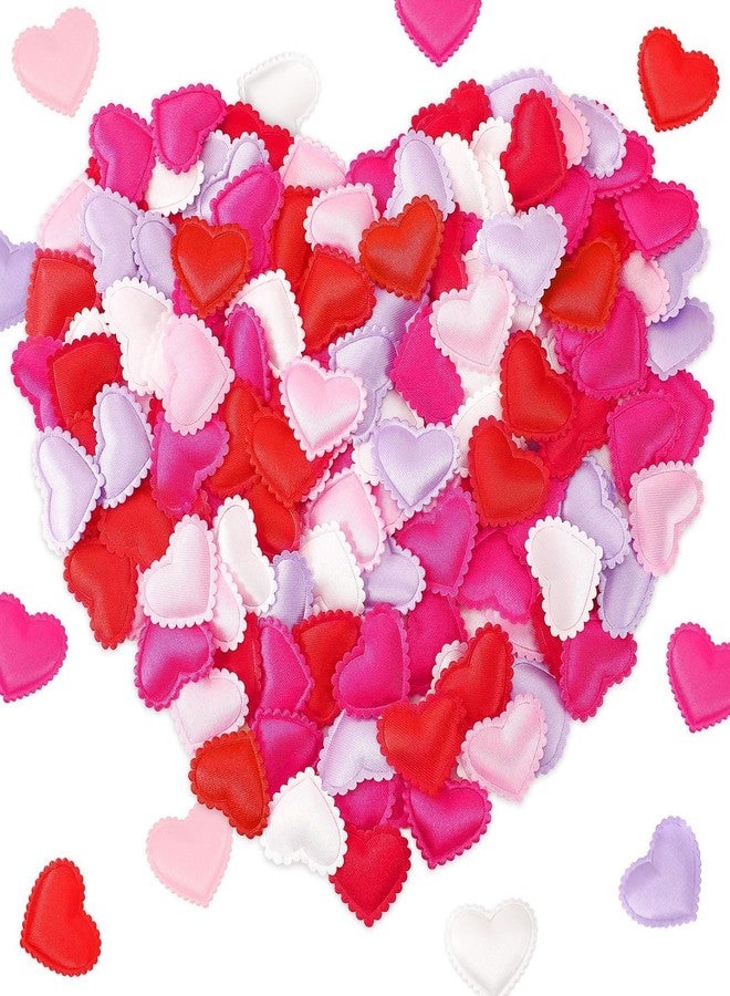 JUNEBRUSHS Valentine's Day Heart Confetti - 300 Pcs Pink, Red, Purple, White Romantic Table Decor for Mother's Day, Anniversary - Image 1