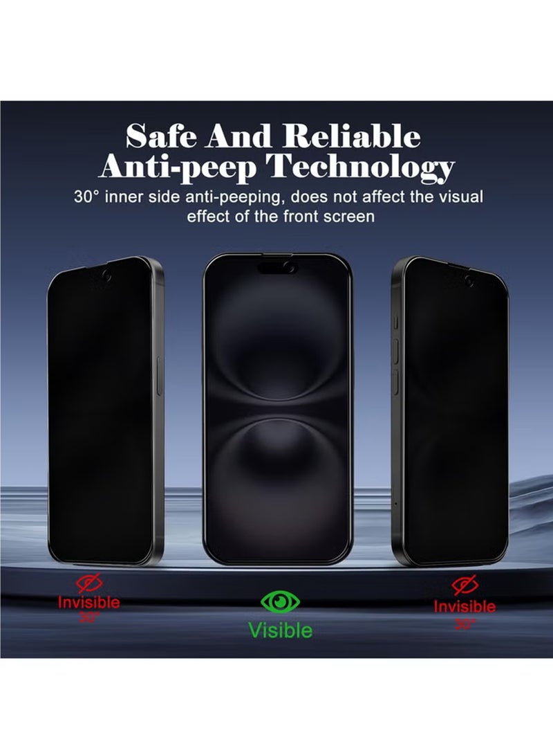 روك بو 2 جهاز كمبيوتر شخصي زجاج مقلص متوافق مع iPhone 17 PRO MAX حماية الشاشة الخصوصية [مكافحة التجسس] [مكافحة الخدش] [صلابة 9H] زجاج مقلص لـ iPhone 17PRO MAX - Image 3