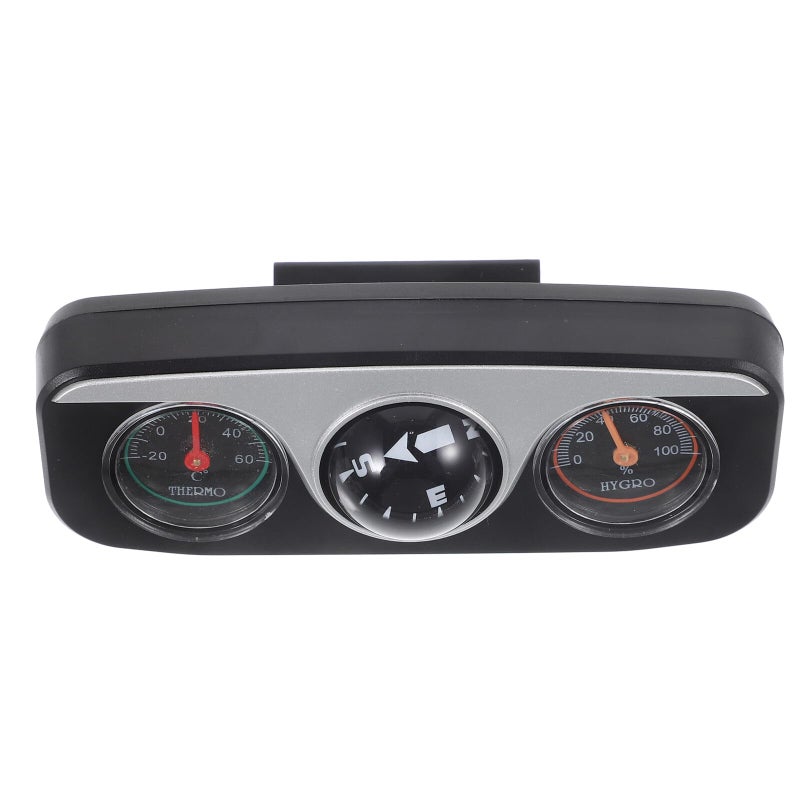 3 In 1 Car Dashboard Compass Thermometer Hygrometer Navigation Tool For Travel - Image 2