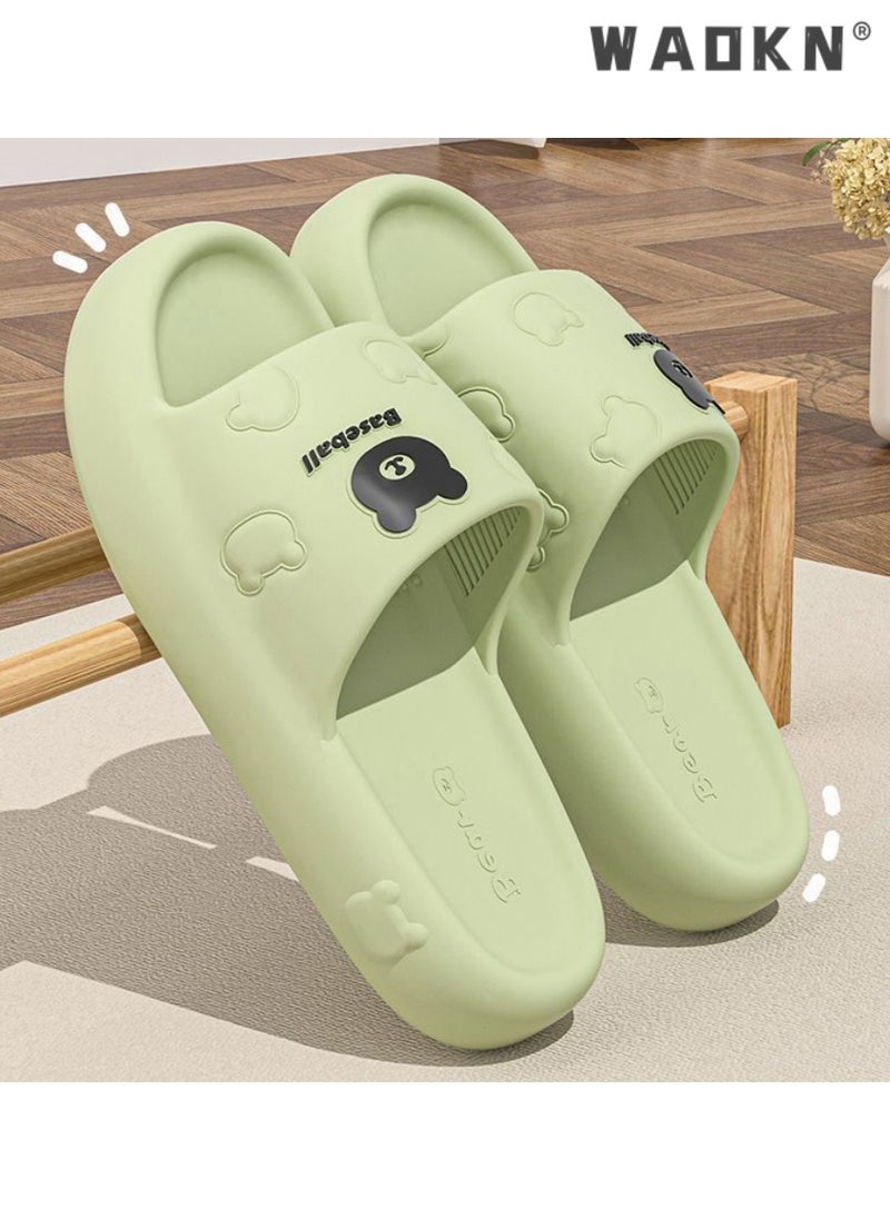WAOKN Slippers for Women Quick Drying Slide Sandal with Thick Sole Non-Slip Soft Shower Slippers Open Toe Spa Bath Pool Gym House Sandals for Indoor & Outdoor Casual Indoor Bathroom Home Non-slip Shoes  - Image 2