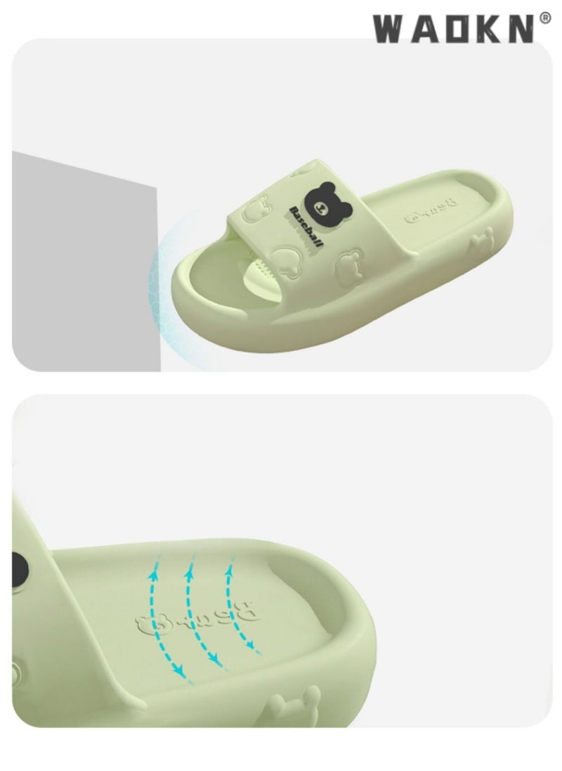 WAOKN Slippers for Women Quick Drying Slide Sandal with Thick Sole Non-Slip Soft Shower Slippers Open Toe Spa Bath Pool Gym House Sandals for Indoor & Outdoor Casual Indoor Bathroom Home Non-slip Shoes  - Image 5