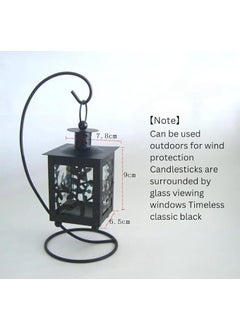 EDBIRET EDBIRET Wall Hanging Antique Small Square Candle Gorgeous Lanterns for Decorative Wall Hanging Hollow Candle Stick Transference Heavy Glass Black Ornate for IndoorOutdoor Events Parties Weddings  - Image 3