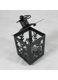 EDBIRET EDBIRET Wall Hanging Antique Small Square Candle Gorgeous Lanterns for Decorative Wall Hanging Hollow Candle Stick Transference Heavy Glass Black Ornate for IndoorOutdoor Events Parties Weddings  - Image 4