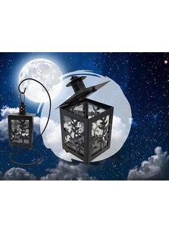 EDBIRET EDBIRET Wall Hanging Antique Small Square Candle Gorgeous Lanterns for Decorative Wall Hanging Hollow Candle Stick Transference Heavy Glass Black Ornate for IndoorOutdoor Events Parties Weddings  - Image 2