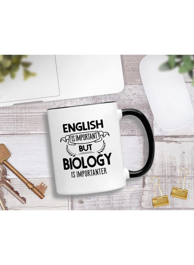 Casitika Biology Mug. English Biology Importanter. Funny 11oz Ceramic Coffee Mug - The Perfect Teacher Mugs Gift for Biology Instructors, Students, and School Faculty. - Image 2