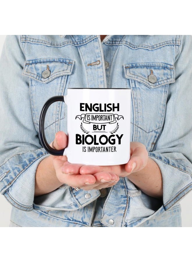 Casitika Biology Mug. English Biology Importanter. Funny 11oz Ceramic Coffee Mug - The Perfect Teacher Mugs Gift for Biology Instructors, Students, and School Faculty. - Image 4