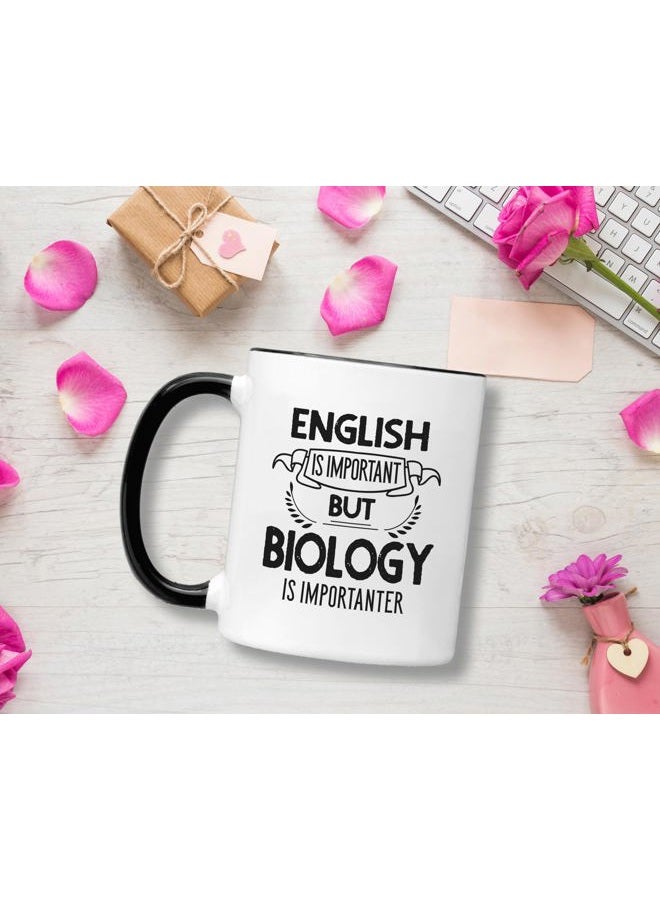 Casitika Biology Mug. English Biology Importanter. Funny 11oz Ceramic Coffee Mug - The Perfect Teacher Mugs Gift for Biology Instructors, Students, and School Faculty. - Image 3