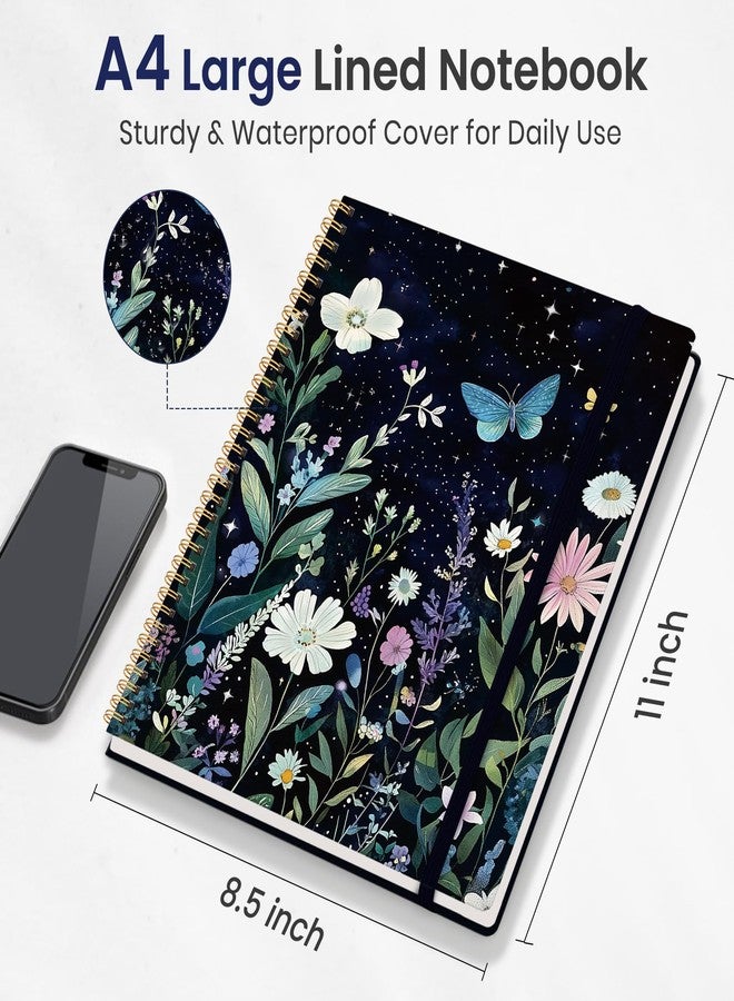 Taja Pretty Lined Spiral Journal Notebook For Women, 8.5"x11" Aesthetic Cute Large Notebooks for Work & Note Taking, College Ruled Journaling Notebook for Writing, Plastic Cover, Daisy Garden - Image 5