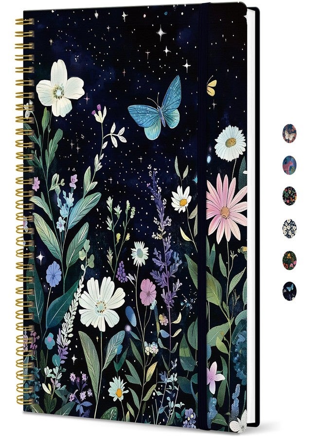 Taja Pretty Lined Spiral Journal Notebook For Women, 8.5"x11" Aesthetic Cute Large Notebooks for Work & Note Taking, College Ruled Journaling Notebook for Writing, Plastic Cover, Daisy Garden - Image 1