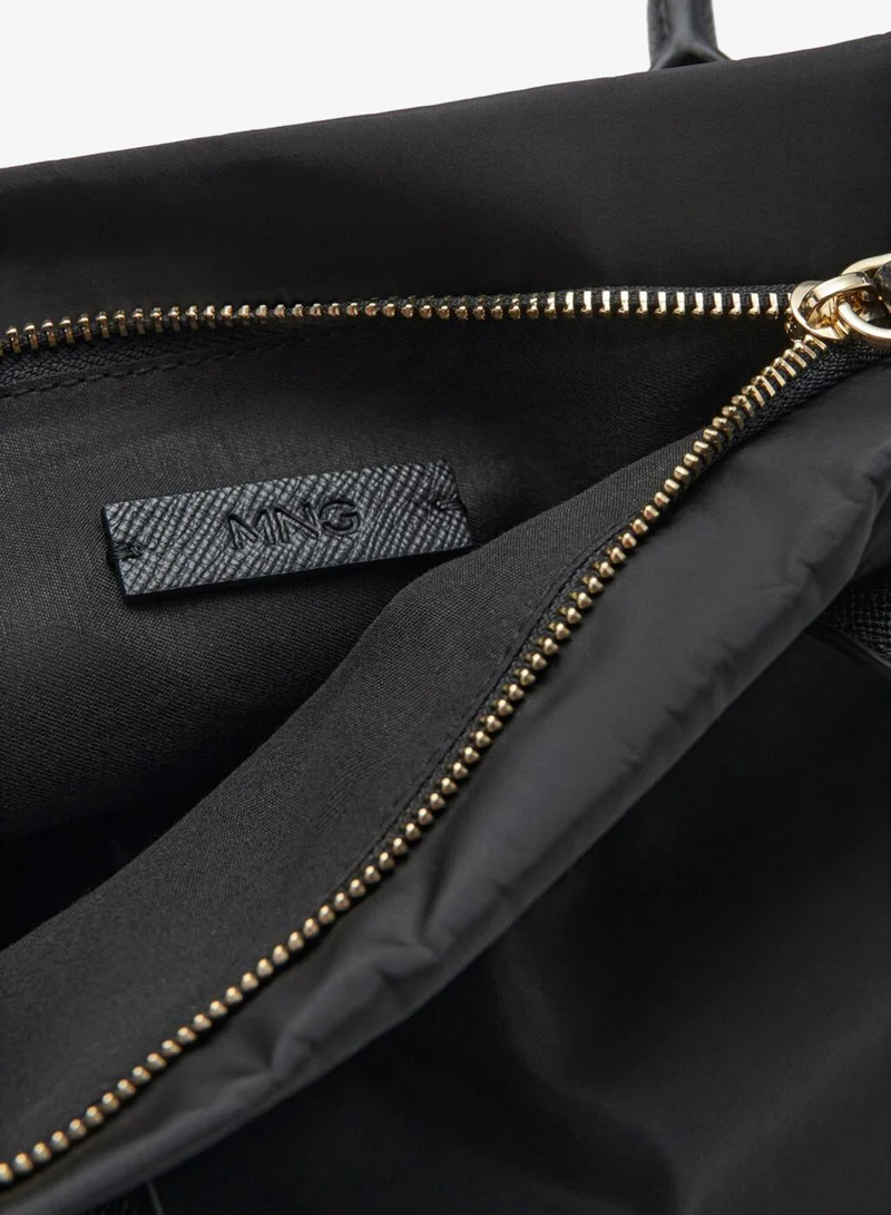 Mango 99-NEGRO Shopper Bag With Double Handle for Women | Best Price UAE