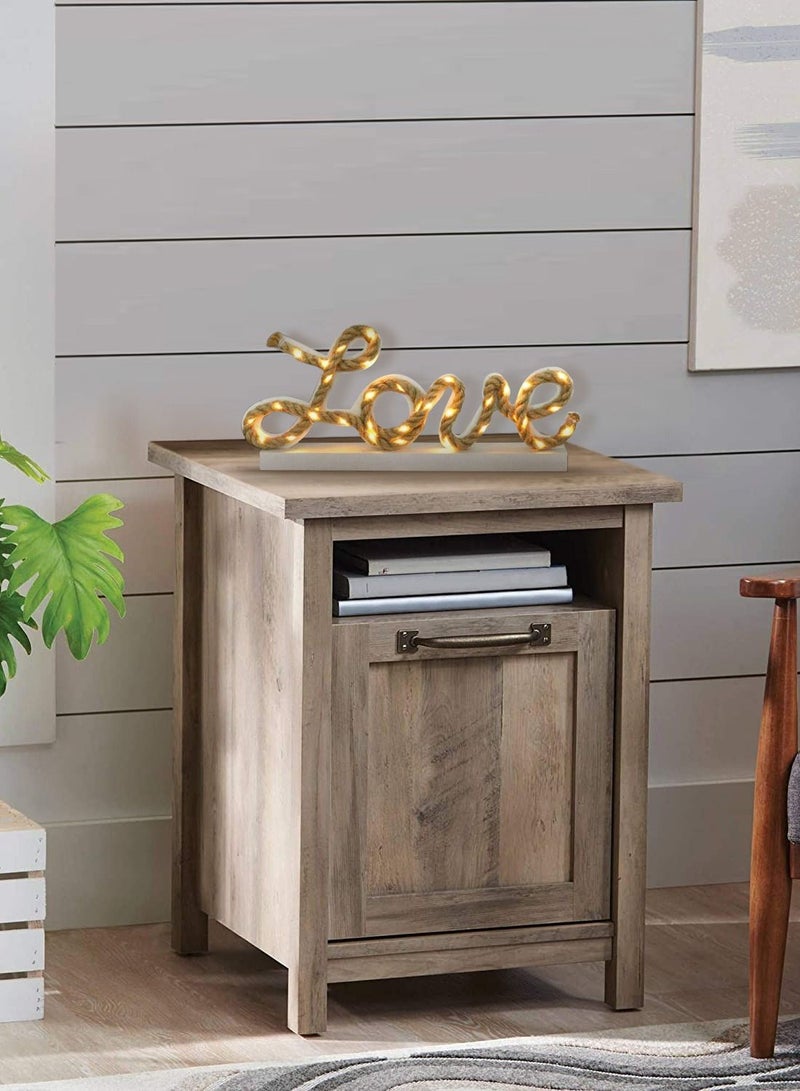 سلة إضاءة على شكل كلمة (لوف) بالانكليزية مصنوعة من الحبل والخشب - Image 3