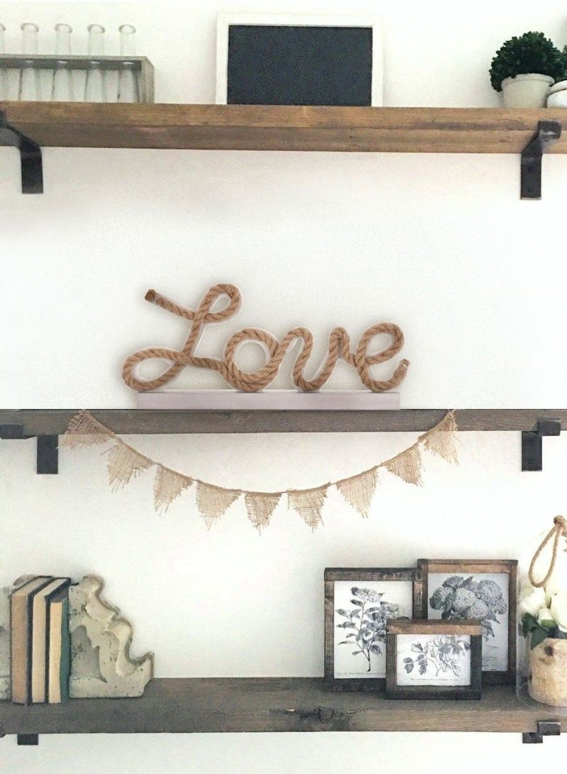 سلة إضاءة على شكل كلمة (لوف) بالانكليزية مصنوعة من الحبل والخشب - Image 5