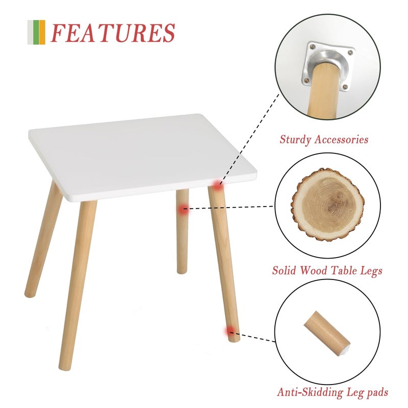 AWASEN Side Table, Small End Accent Table for Living Room Bedroom Office Small Spaces, Modern White Side Table Nightstand with Solid Wood, Easy Assembly, (White) - Image 3