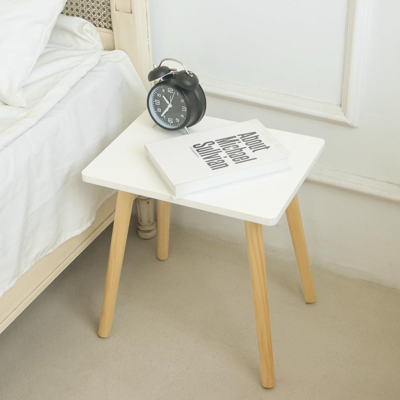 AWASEN Side Table, Small End Accent Table for Living Room Bedroom Office Small Spaces, Modern White Side Table Nightstand with Solid Wood, Easy Assembly, (White) - Image 5