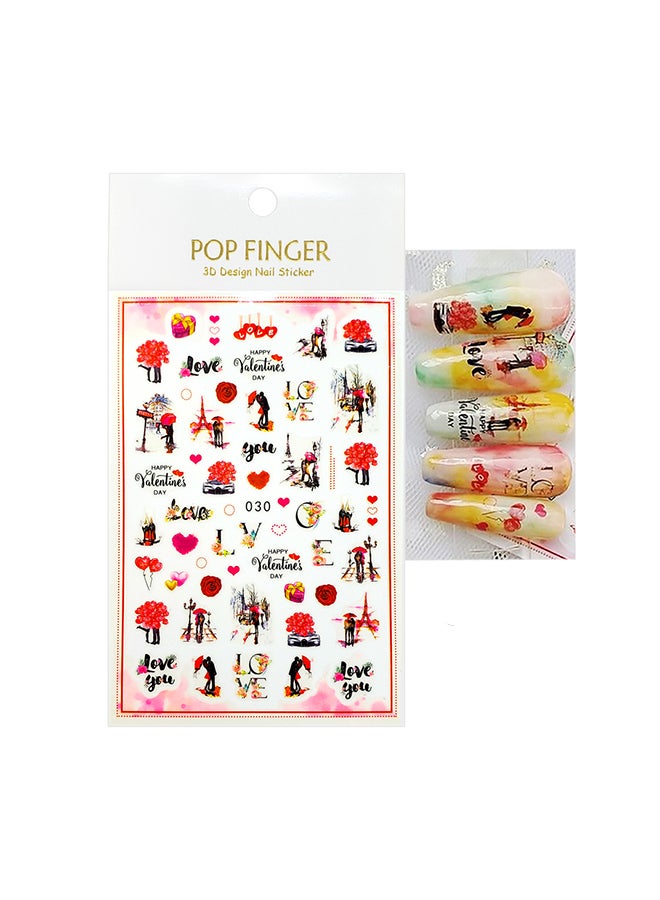 brunson ملصقات تصميم ثلاثي الأبعاد لتزيين الأظافر F30