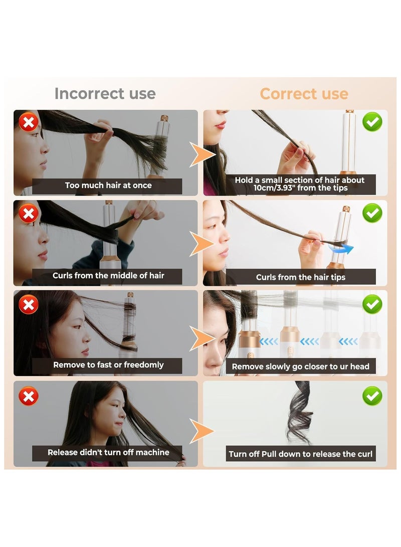 7-in-1 Hair Dryer Brush & Styler – Auto Curling, Ionic Hot Air Comb, Diffuser – 110000 RPM High-Speed Motor, 1400W Powerful Blow Dryer – 3 Heat & Speed Settings – Anti-Frizz Hair Styling Tool for Women - Image 5