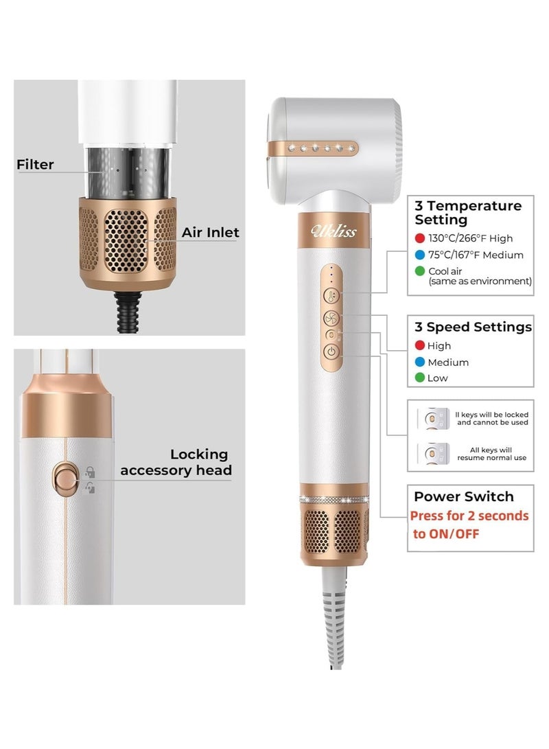 7-in-1 Hair Dryer Brush & Styler – Auto Curling, Ionic Hot Air Comb, Diffuser – 110000 RPM High-Speed Motor, 1400W Powerful Blow Dryer – 3 Heat & Speed Settings – Anti-Frizz Hair Styling Tool for Women - Image 2