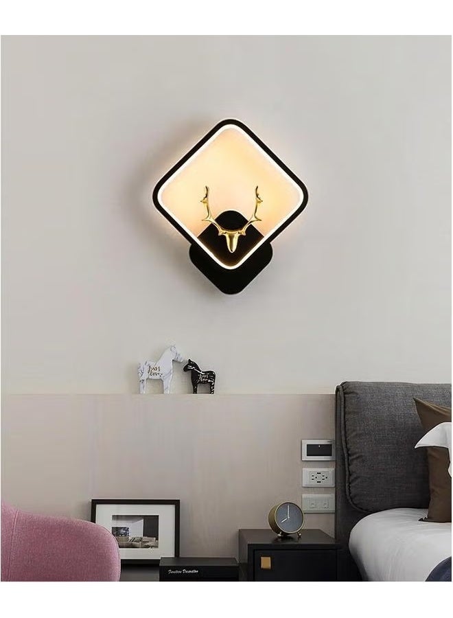LED أضواء الجدار,مربع رأس الغزلان على شكل Sconces القابلة للتخفيف,مصابيح الجدار لجانب السرير الممر غرفة المعيشة - Image 1